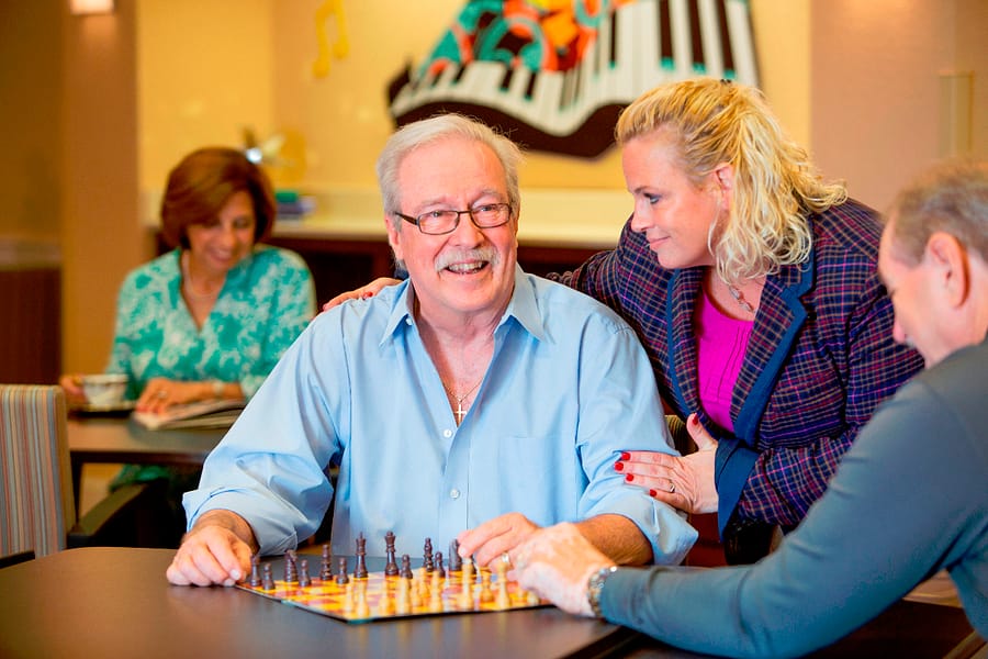 Residents playing chess